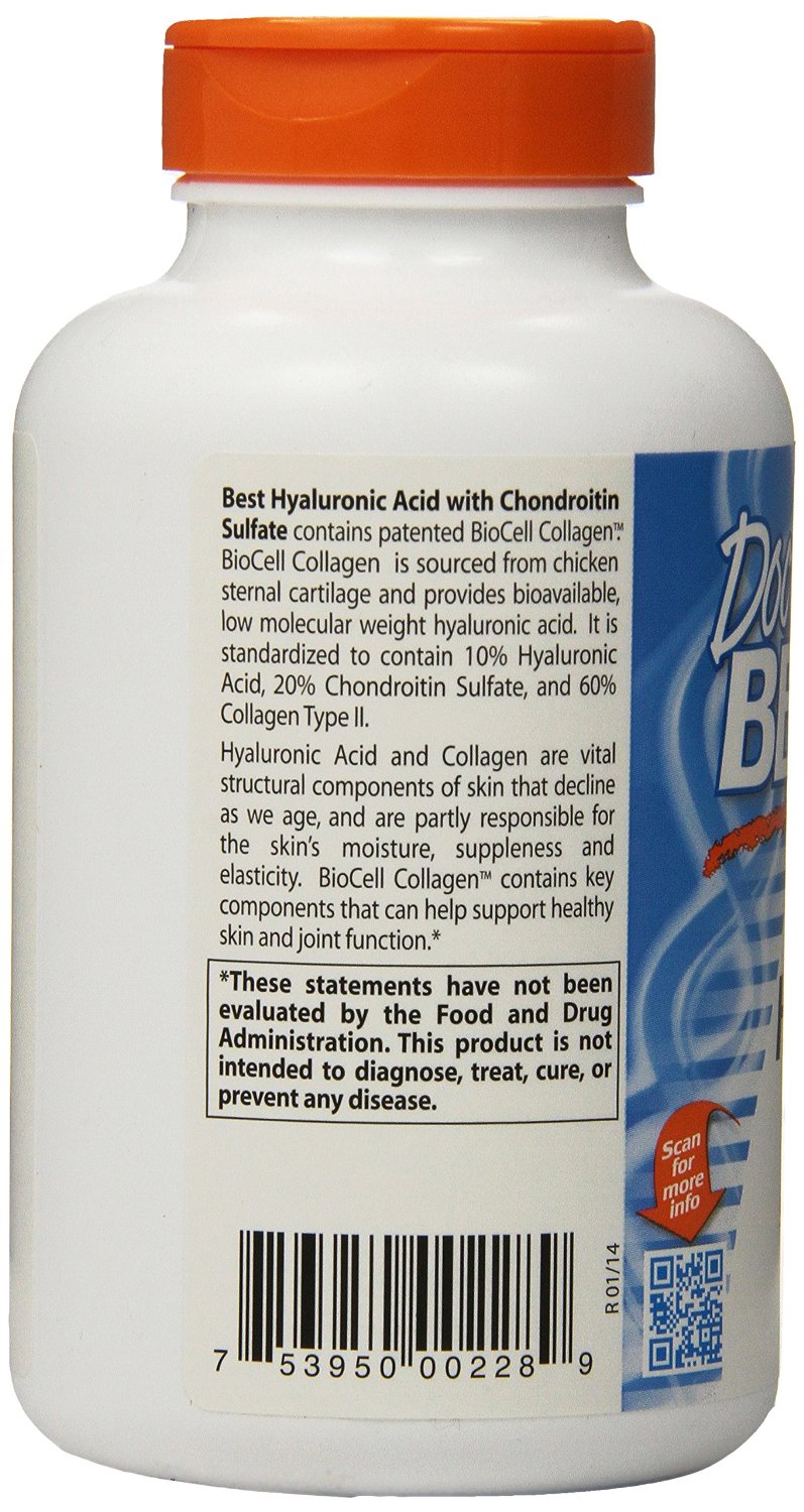 Doctor's Best - Best Hyaluronic Acid with Chondroitin Sulfate, 180 Capsules